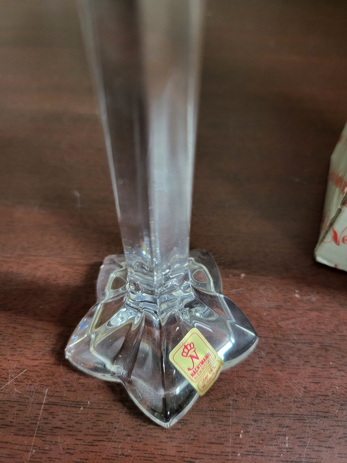 Nachtmann Candle Holder Clear Crystal P205 Floral Design 5.5"H Germany  #4177