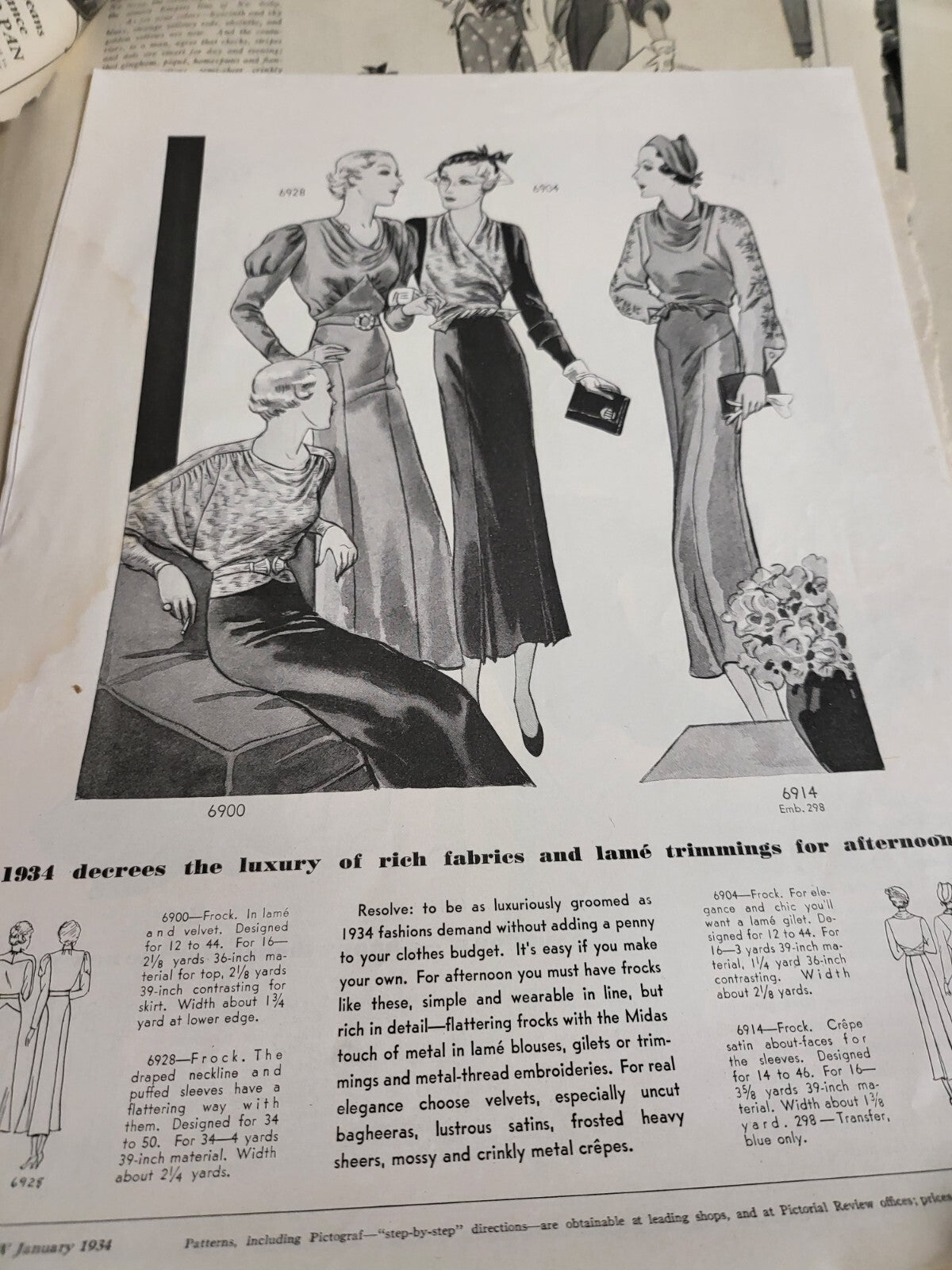 Vintage Book - 38 Pictorial Review Magazine Cutouts Pages 1912-1927    #2707