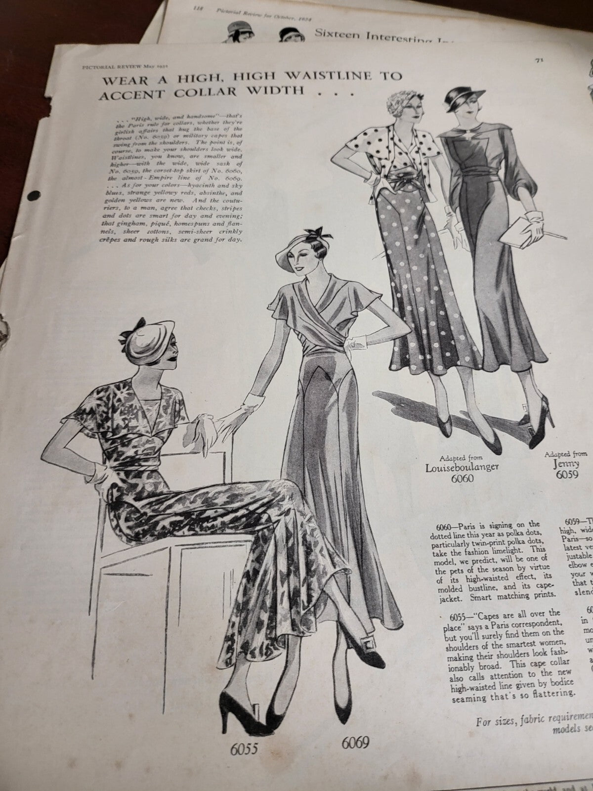 Vintage Book - 38 Pictorial Review Magazine Cutouts Pages 1912-1927    #2707