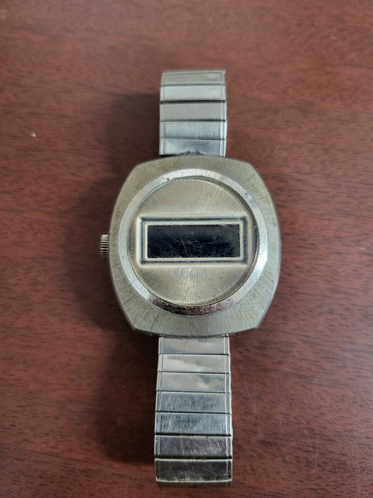 Vintage Croton Terrestrial Mens Wrist Watch Quartz Digital Non-Running #170 *