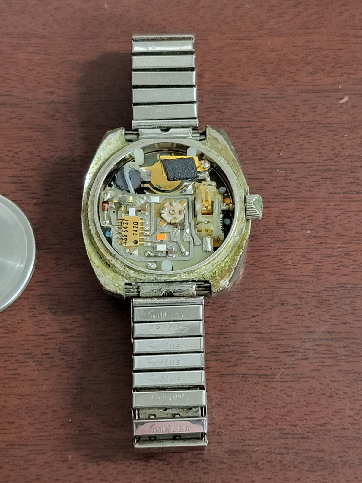 Vintage Croton Terrestrial Mens Wrist Watch Quartz Digital Non-Running #170 *