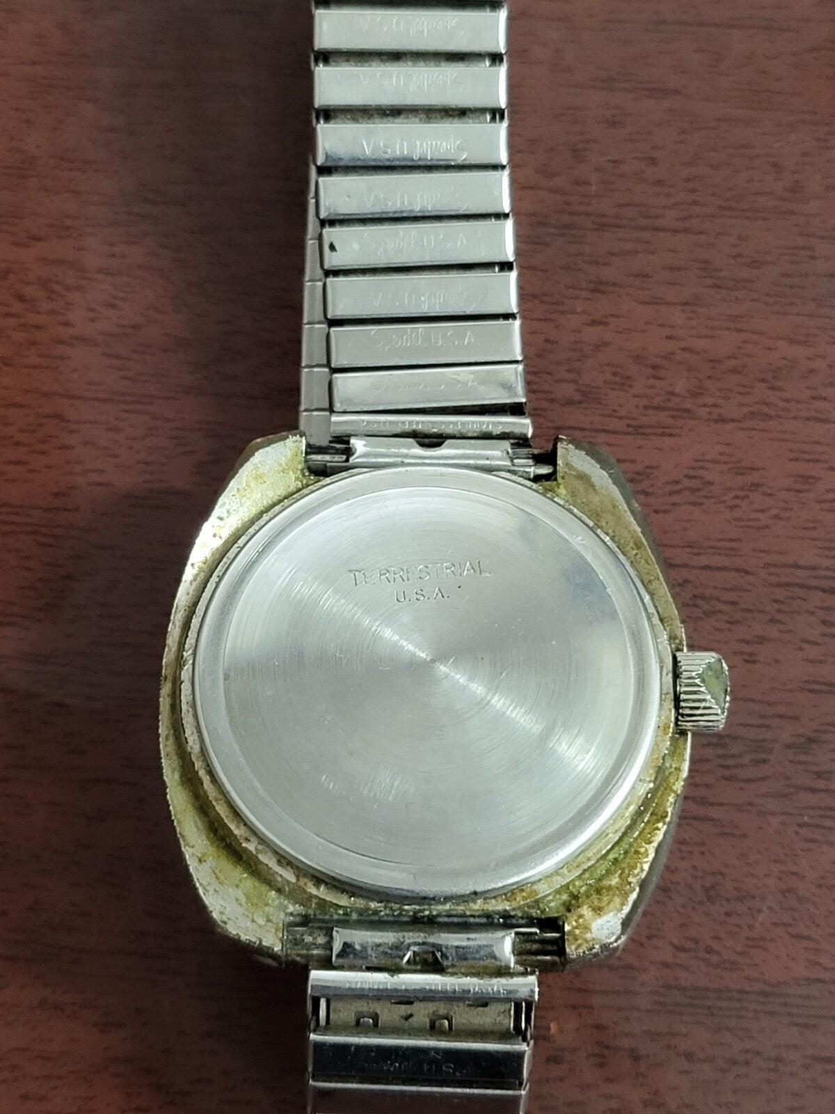 Vintage Croton Terrestrial Mens Wrist Watch Quartz Digital Non-Running #170 *
