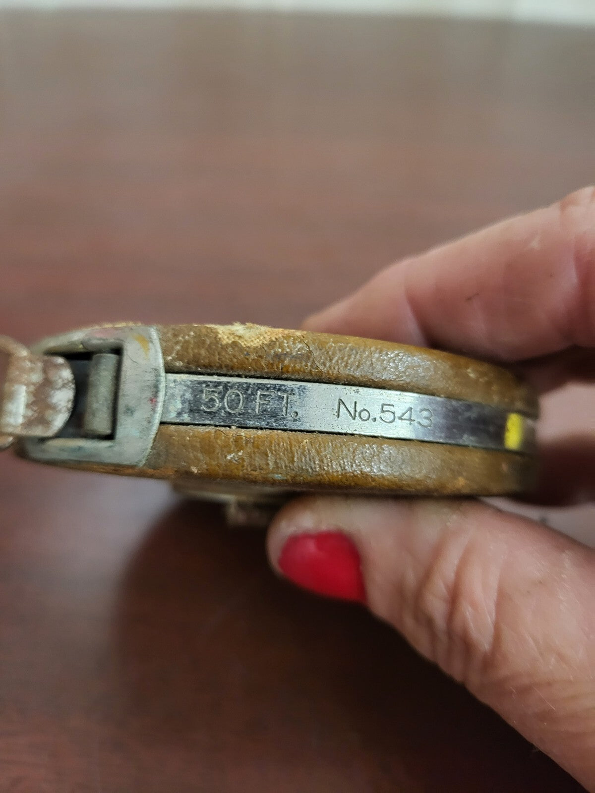 Vintage LUFKIN 50 ft  Tape Measure #543  Black with Silver Tape