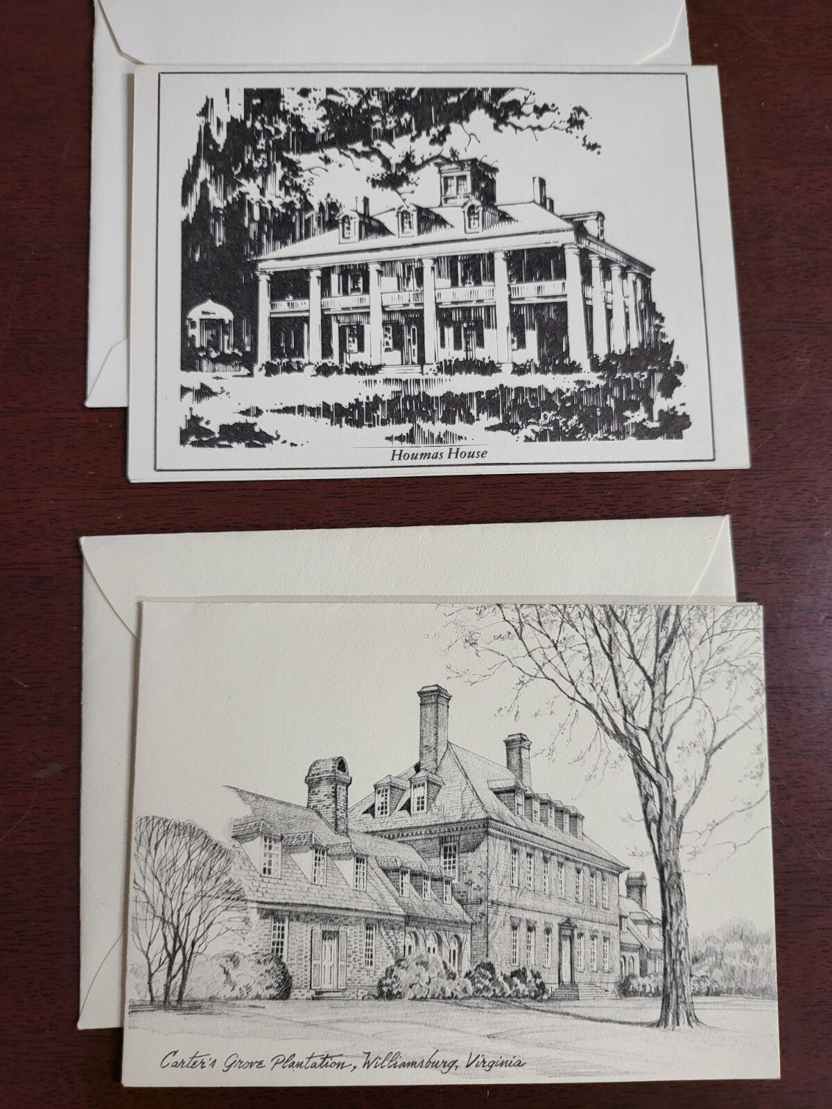 2 Charles H Overly Studio Sketch Greeting Cards 3.5 x 5" + Envelopes NOS