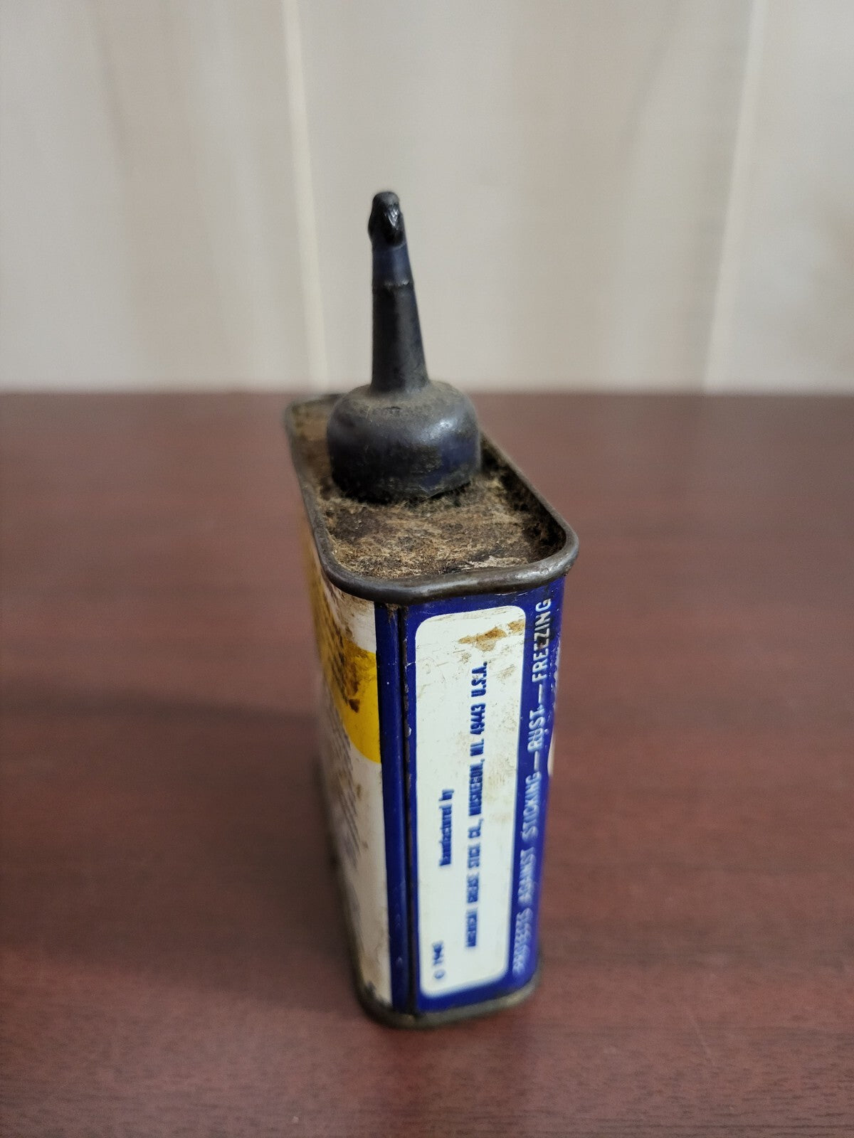 Vintage Lock-Ease Oil Can Graphited Lock Fluid EMPTY 3 x 3 x 1"