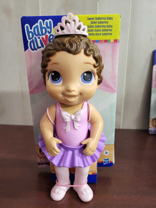 Baby Alive Doll  11" Sweet Ballerina  Brown Hair Caucasian    NIP