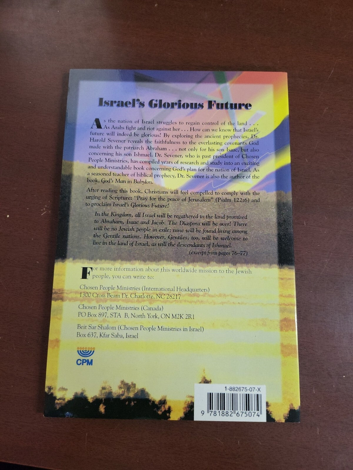 Book - Israel's Glorious Future: the Prophecies and Promises of God Reveal #2837