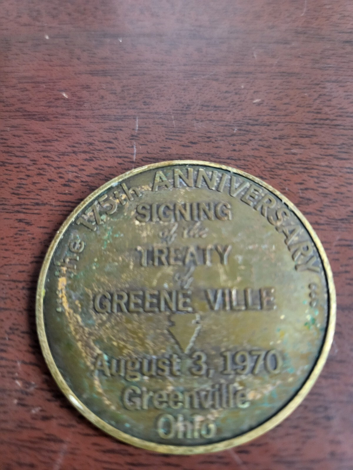 Vintage Commemorative Coin 175th Anniv. Treaty Of GreeneVille 1970  #178  *