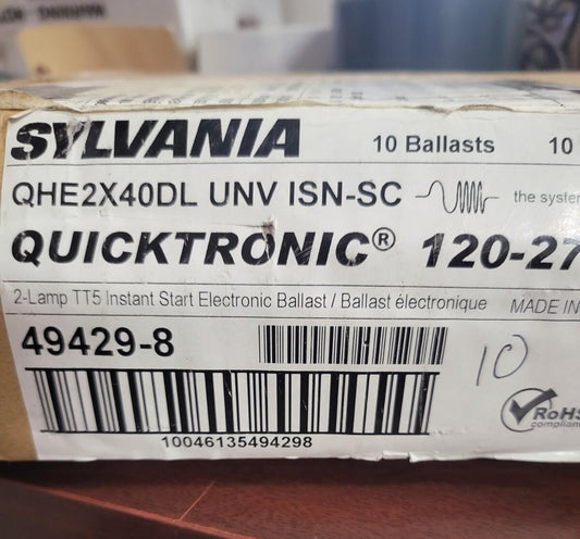 Sylvania Ballast QHE2X40DL UNV ISN-SC Quicktronic 120-277V  10 count Case Box