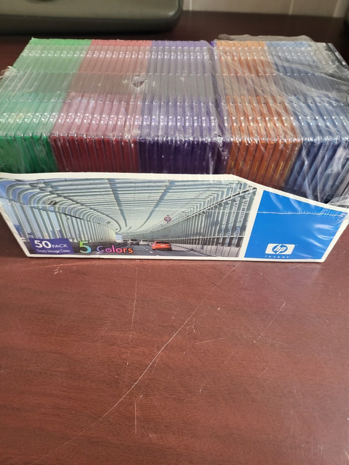 HP Slim Jewel Cases 5 Colors 50ct -1  NIOP CD DVD Case