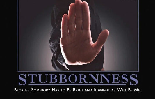 De - Motivation Poster 11 x 14"  STUBBORNNESS Black Frame  read More in Desc