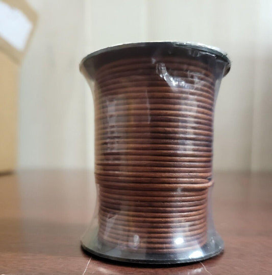 1.5 mm Genuine Leather Cord 25 meters (82 ft or 27 yd)  Round ND Distresses Bro