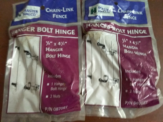 2 ct Chain Link Fence Hanger Bolt Hinge 5/8 x 4.5" NIP    Master Halco
