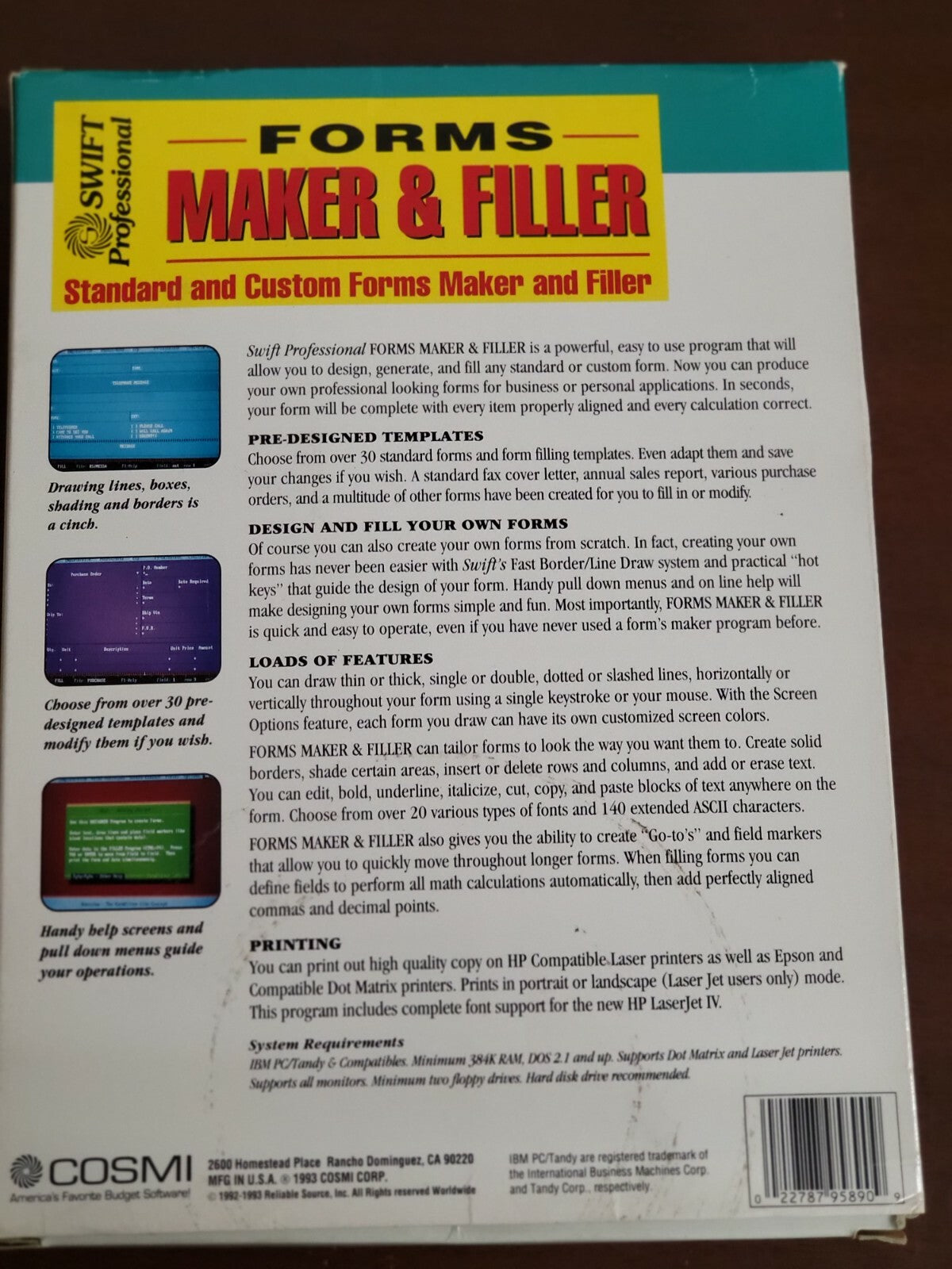 Vintage Software 1993 Forms Maker & Filler 4.0   3.5 & 5.25" floppy disk in box