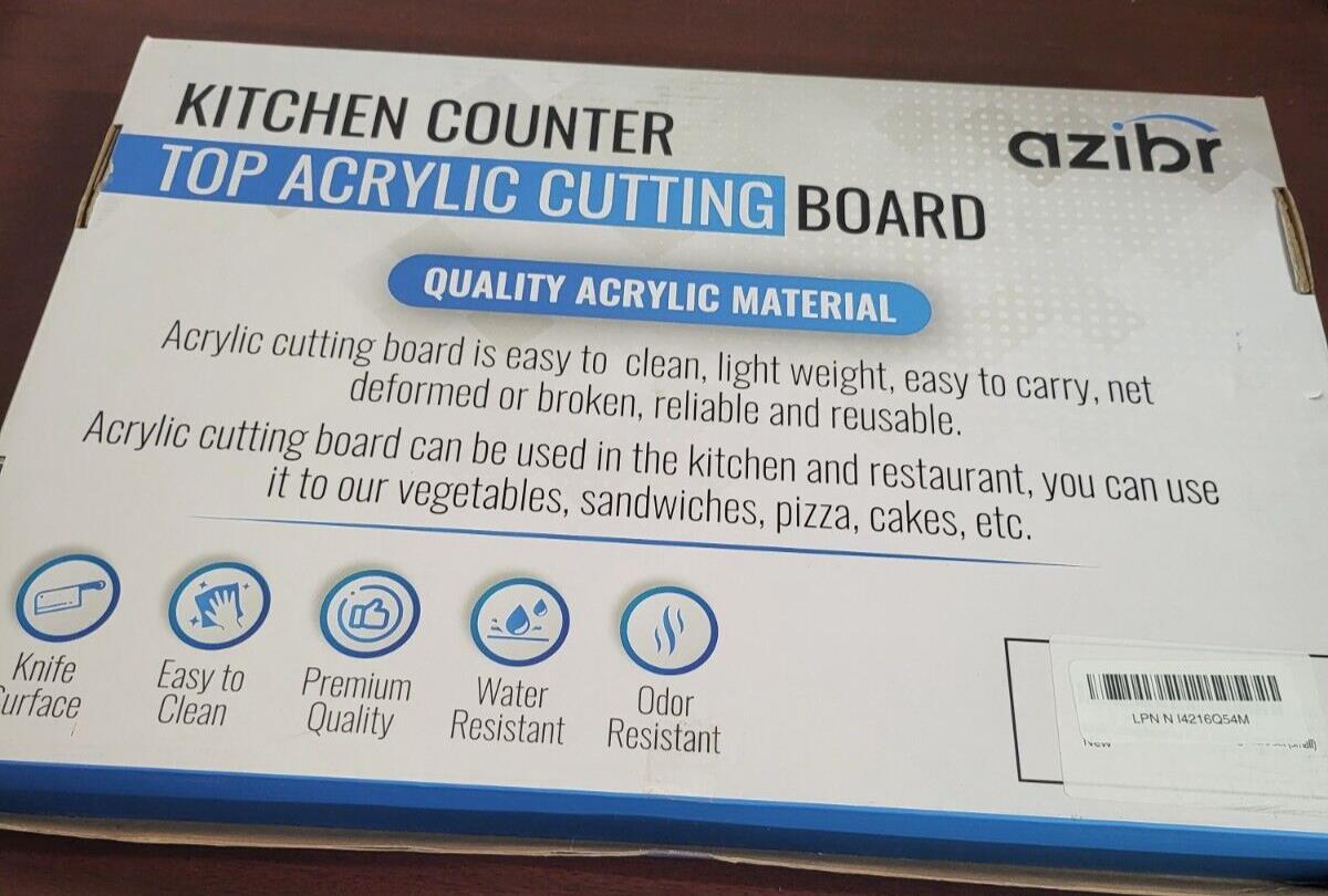 Kitchen Counter Top Acrylic Cutting Board Over the Edge of Counter Non-Slip