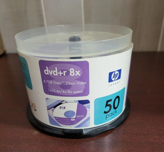 40ct HP DVD+R Recordable Discs 8x 4.7GB Data  / 120min Video   NEW Partial Pkg