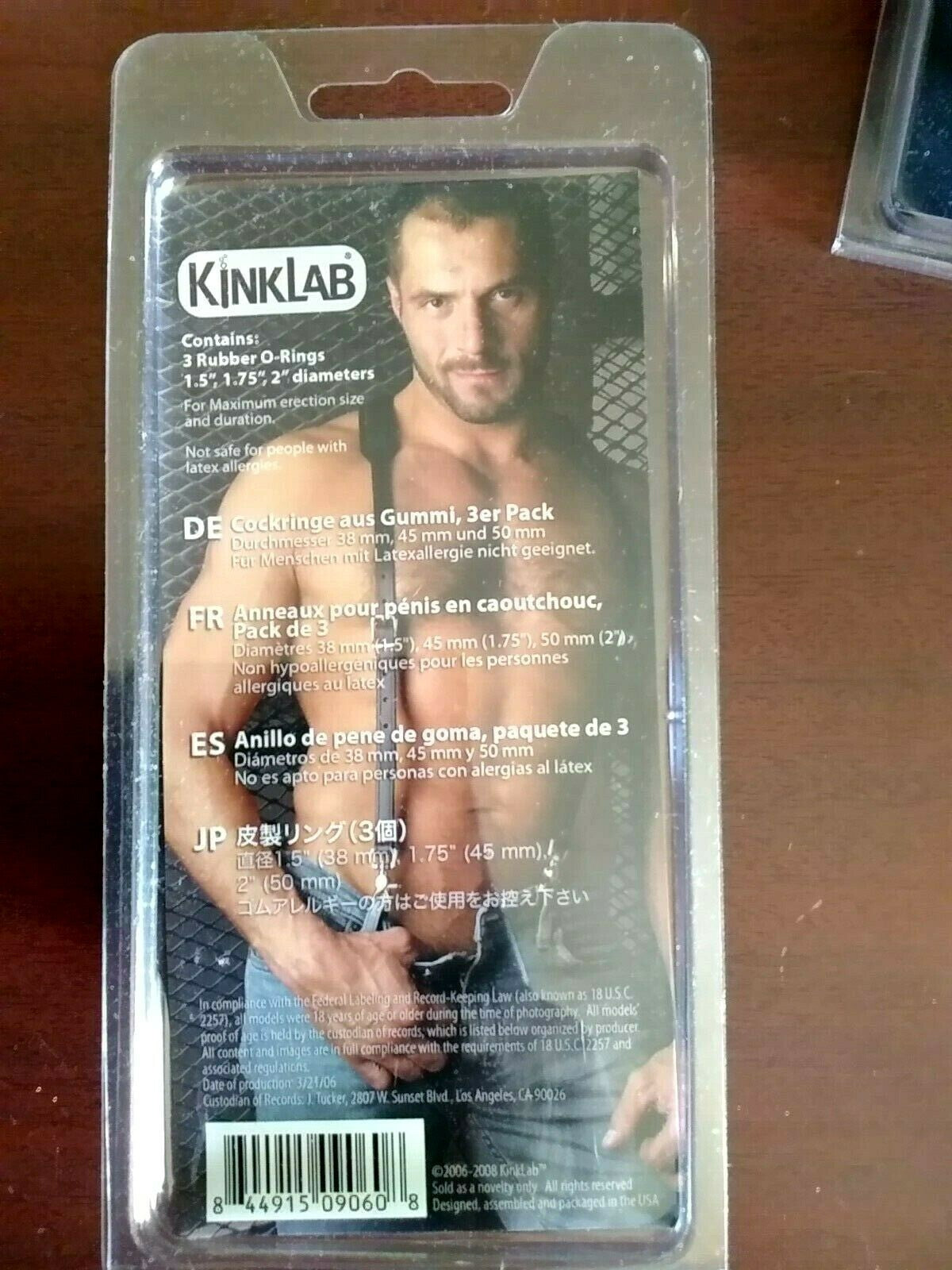KinkLab Rubber Cock Rings 3 sizes per package   1.5" / 1.75" / 2"  NIB Sealed