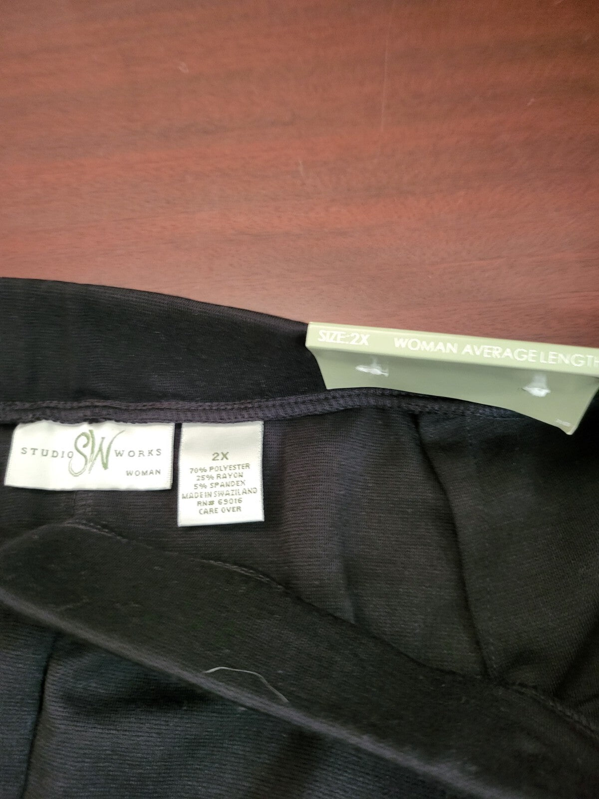 Womens Studio Works Pants 2X Black   W 39" H 30" Ins 30" NWT