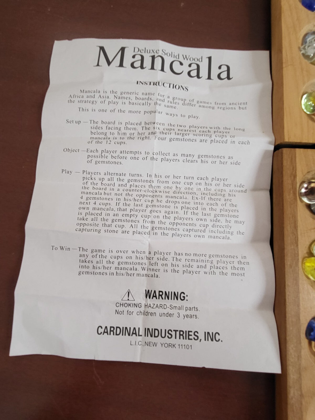 Vintage Family Board Game - Solid Wood Deluxe Mancala Marble Games Set