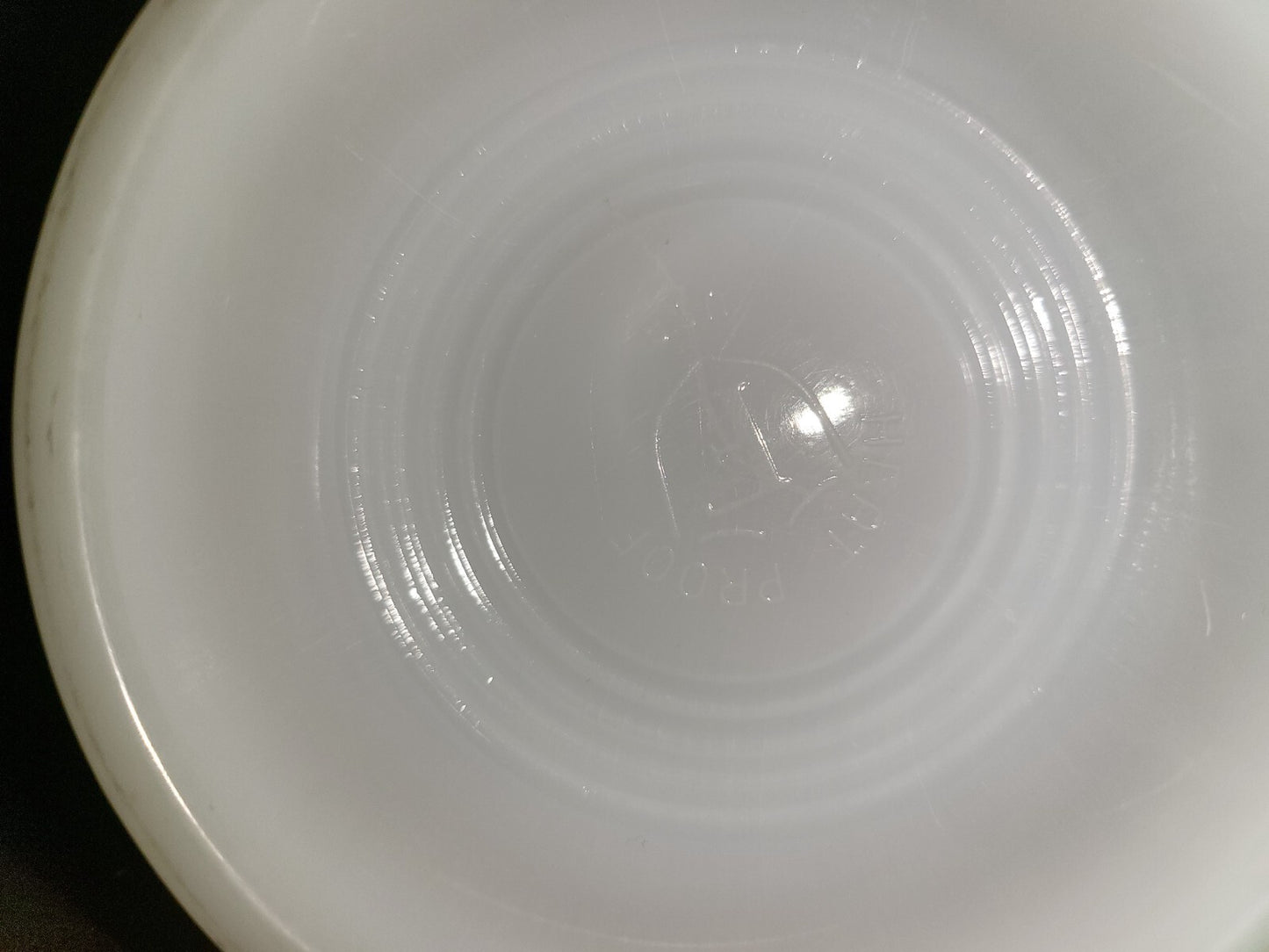 Vintage Federal "F" White Milk Glass 6"H Mug Beer Glass Tavern Scene Stein
