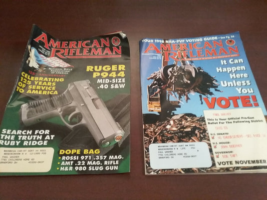Books Vintage Lot - 2 American Rifleman 1996	Jan 1998	Nov / Dec