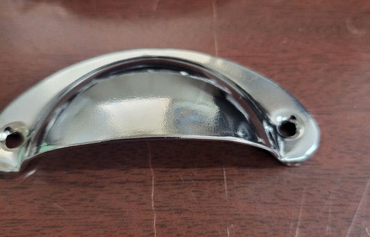 10 Silver Draw Pulls Handles 3.25W x 1 3/8"H Curved Shape  2 5/8"  Spacing