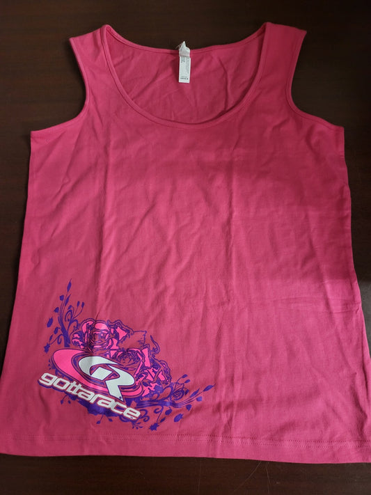 Ladies Tank Top GOTTA RACE Pink MEDIUM Ch 18"  L22"    LAT
