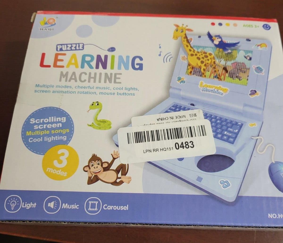 Early Learning Machine Puzzle Laptop For Kids  Educational Scrolling Screen  *