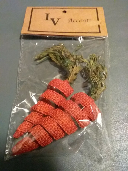 LV Accents Burlap Carrots Spiral 2 Pack see photos Country Primitive Craft Decor