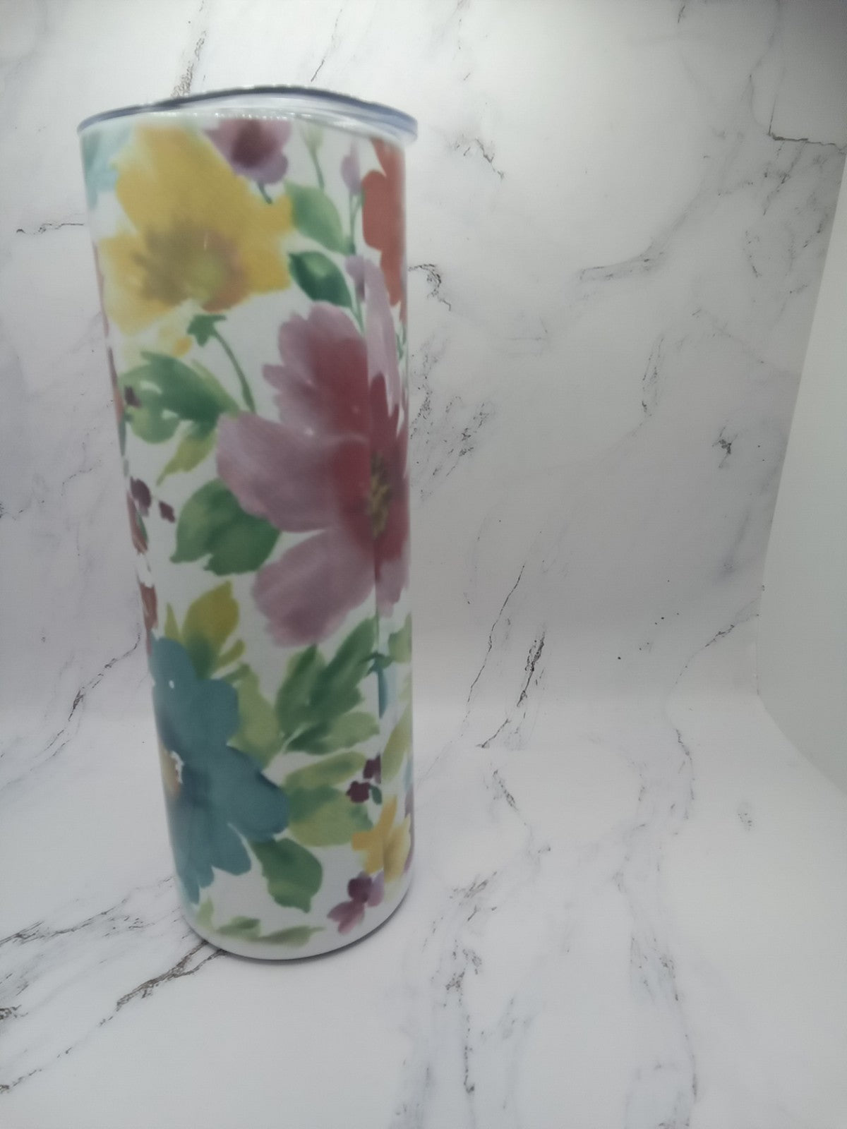 20oz Tumbler With Flowers And Butterfly