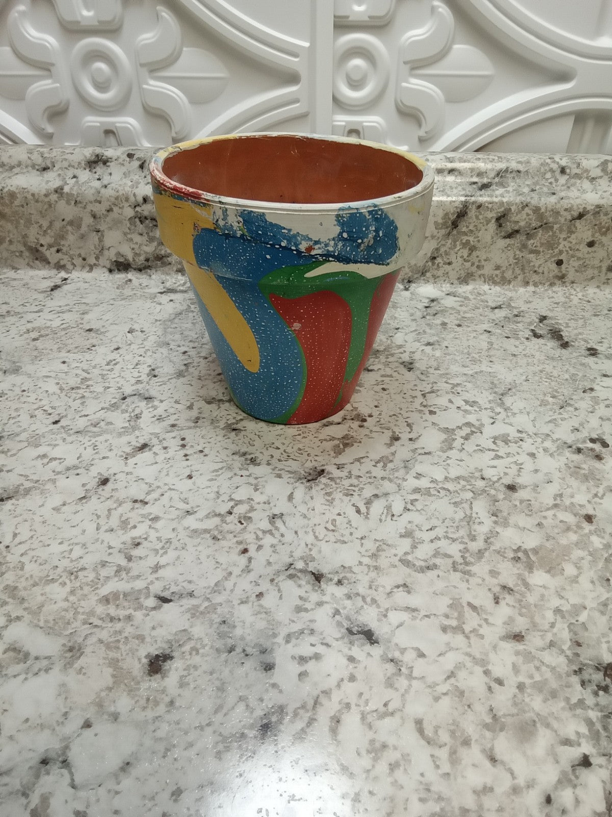 Hand Painted Terracotta Clay 4 Inch Flower Pot Planter Colorful
