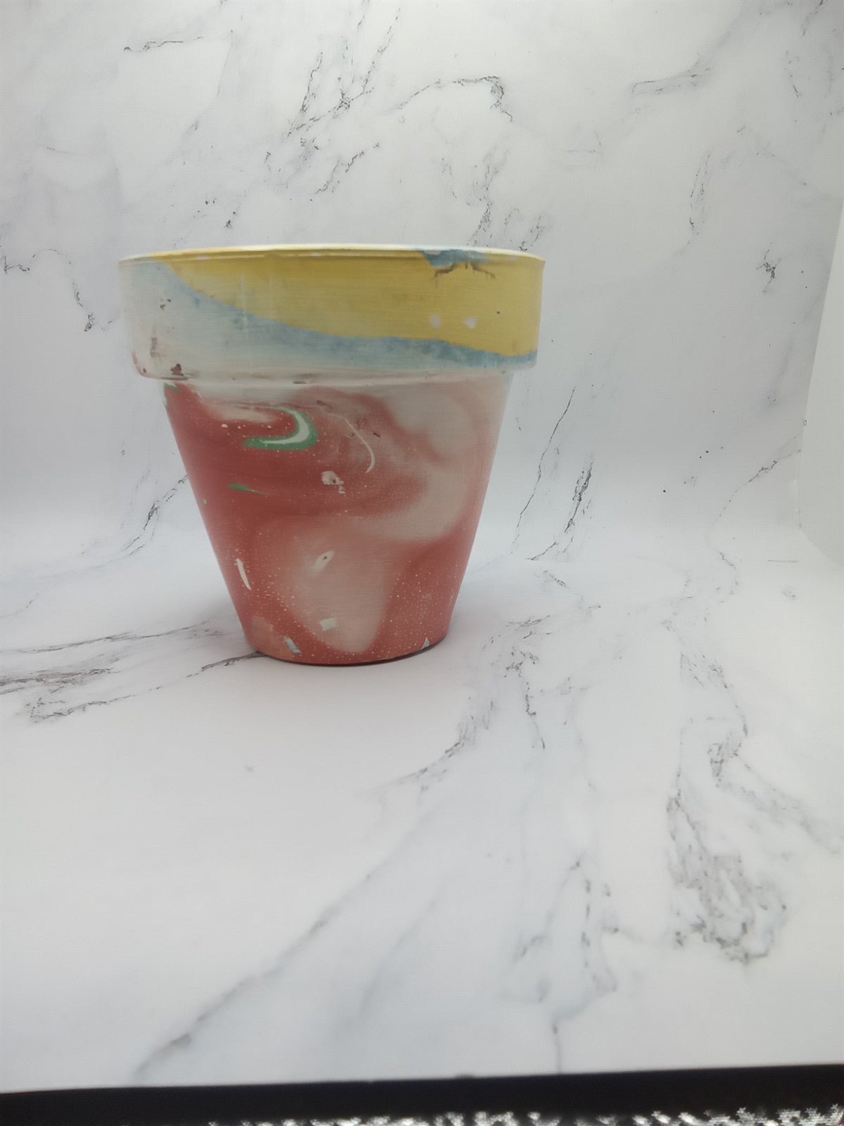 Hand Painted Terracotta Clay 4 Inch Flower Pot Planter Colorful