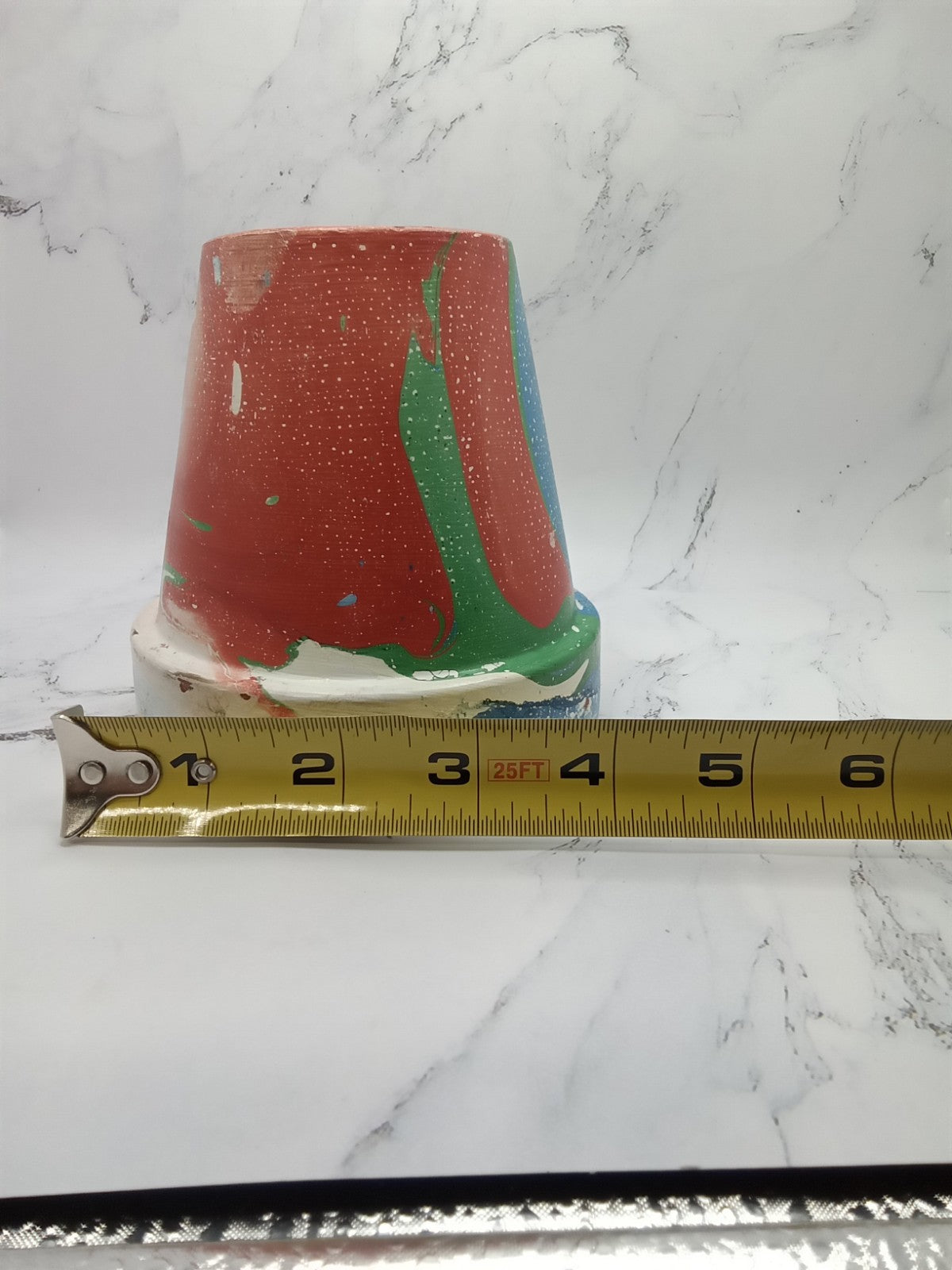 Hand Painted Terracotta Clay 4 Inch Flower Pot Planter Colorful