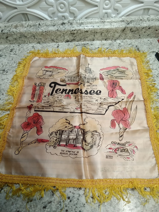 Vintage Satin Pillow Cover – Souvenir of Tennessee