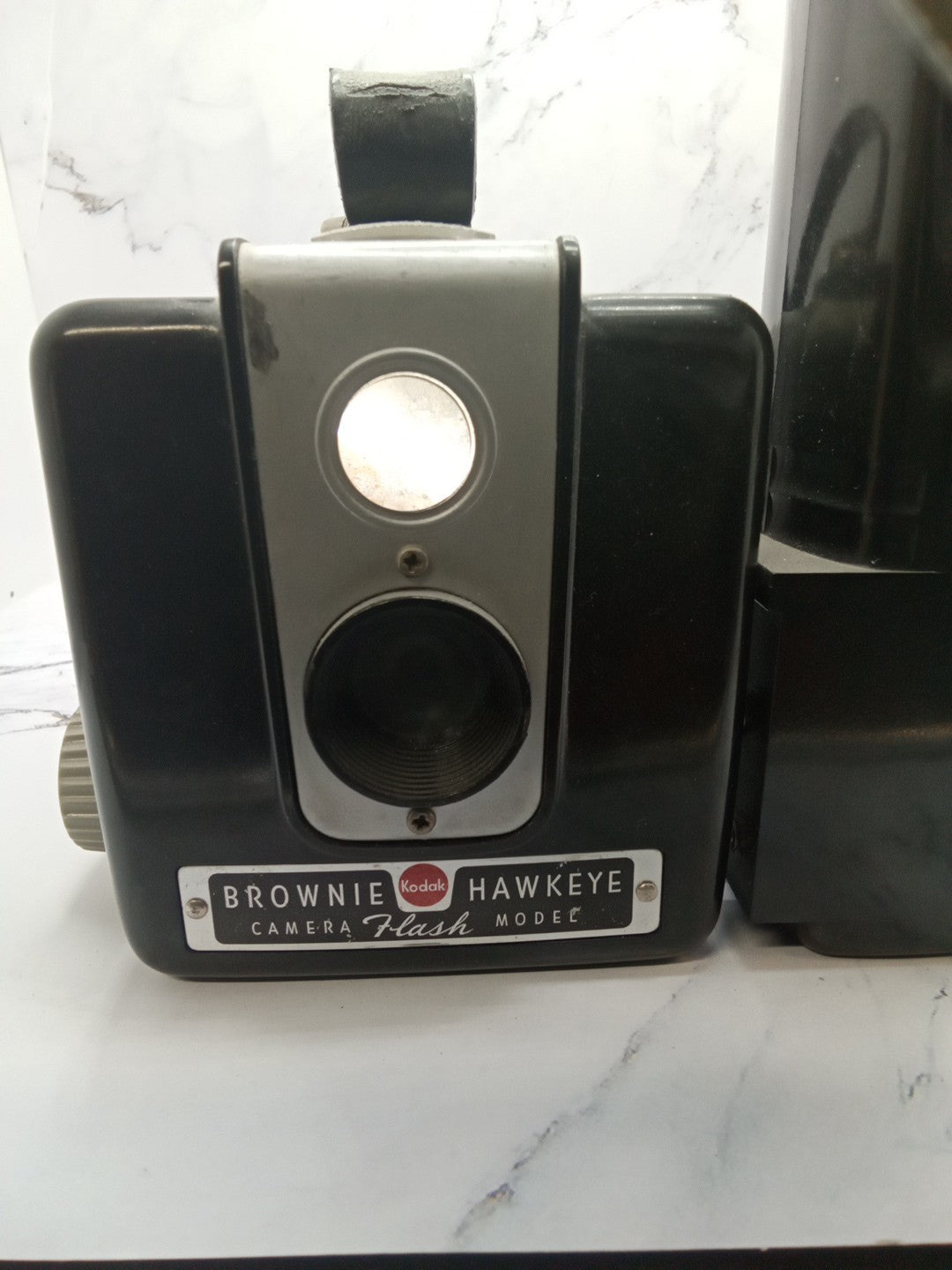 Vintage Kodak Brownie Hawkeye Camera Flash Model & Kodalite Super M 40- UNTESTED