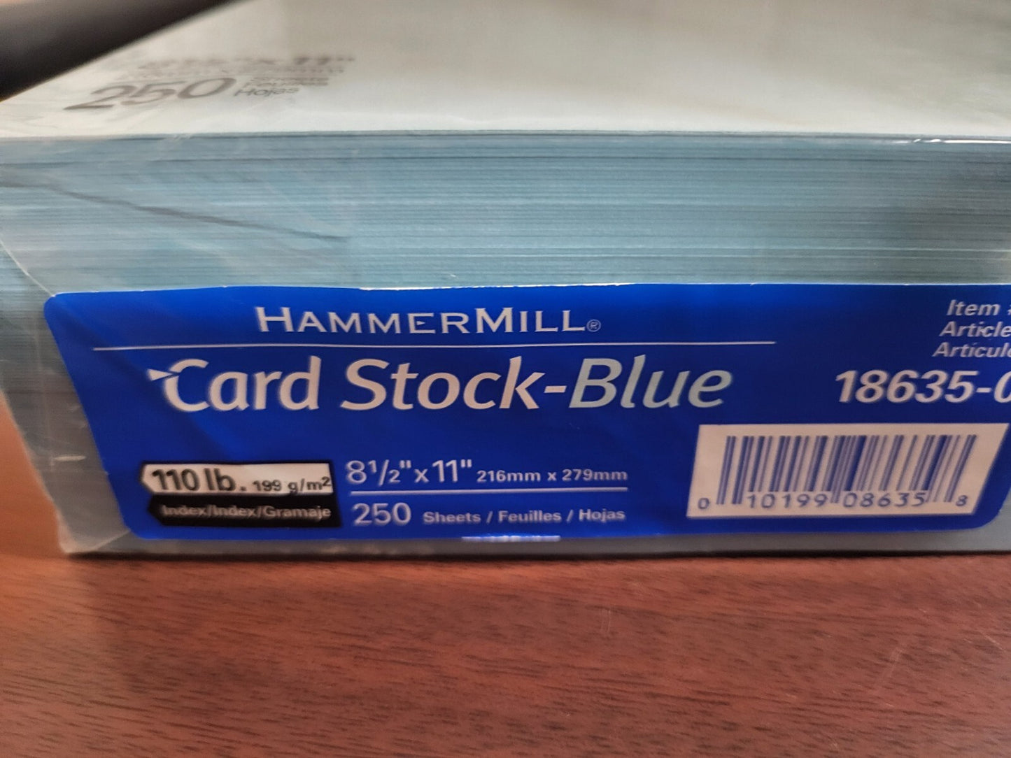 Hammermill Card Stock BLUE 250 Sheets #18635 110lb 8.5 x 11"