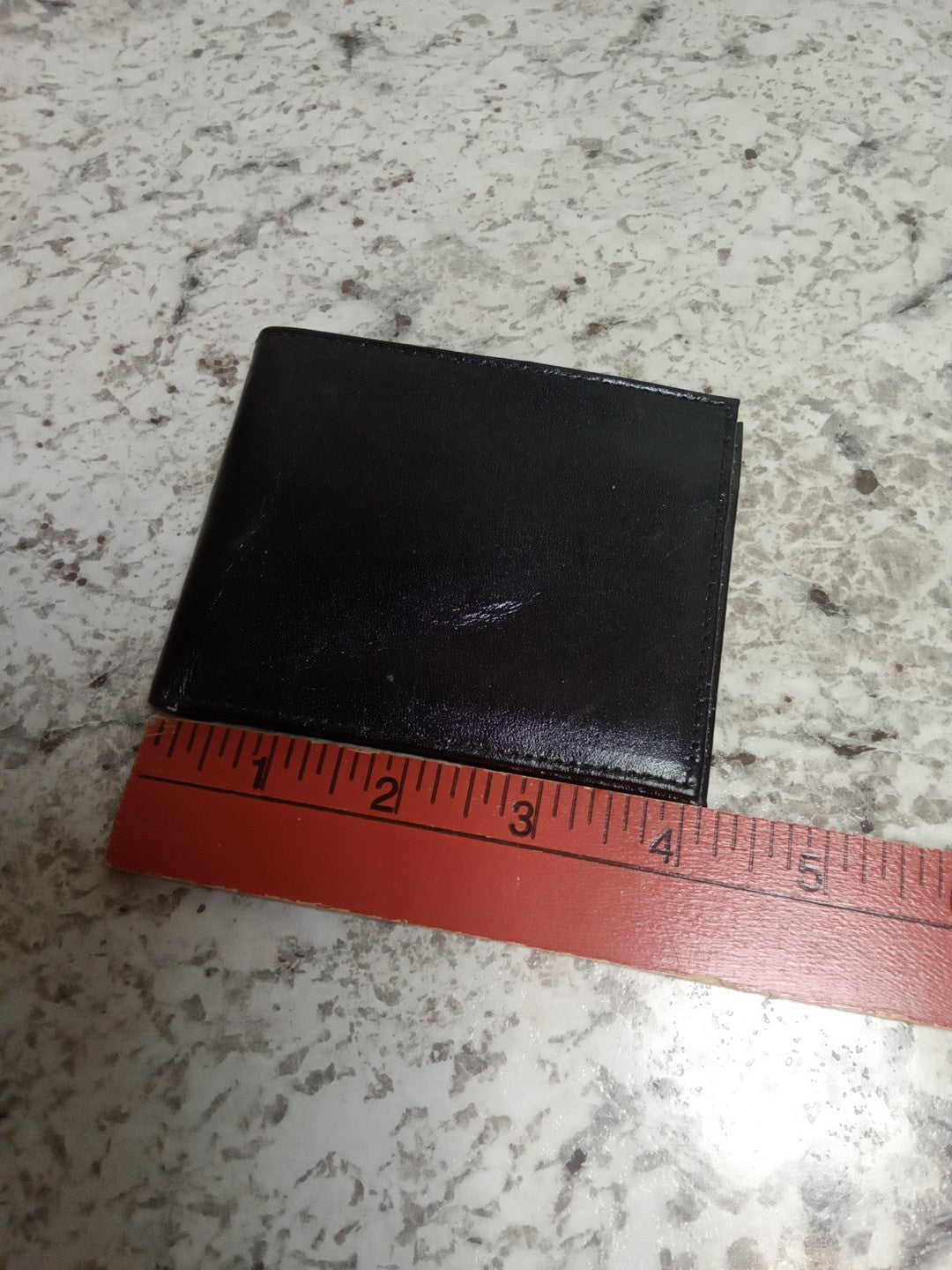 Simple Genuine Leather Plain Black Mens Wallet