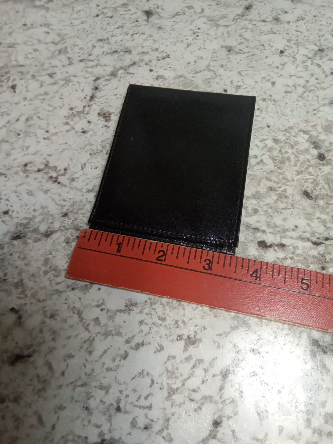 Simple Genuine Leather Plain Black Mens Wallet