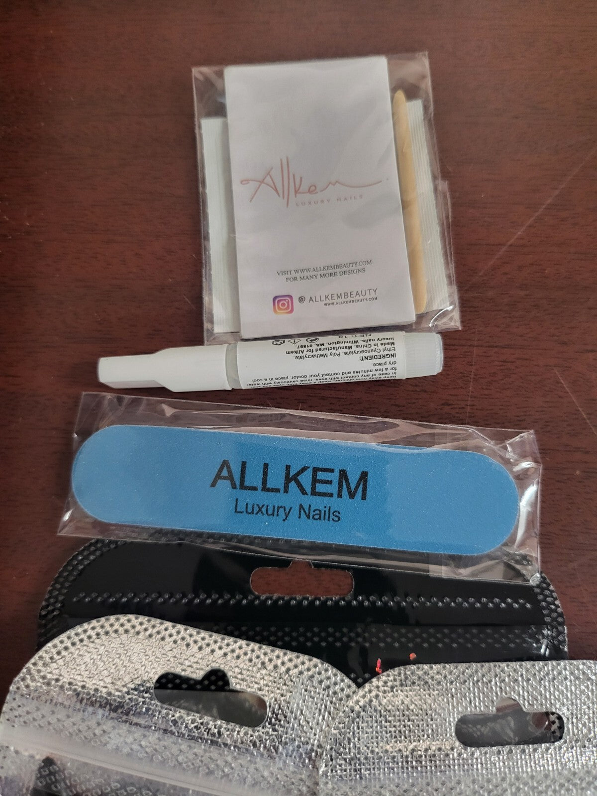 AllKem Luxury Nails Black top RED Bottom  Extra Long Stiletto Press On Nails