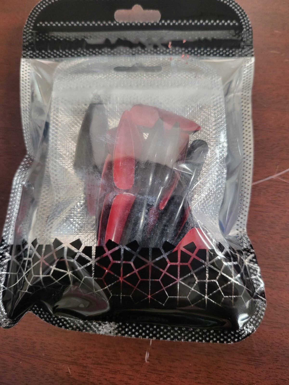 AllKem Luxury Nails Black top RED Bottom  Extra Long Stiletto Press On Nails